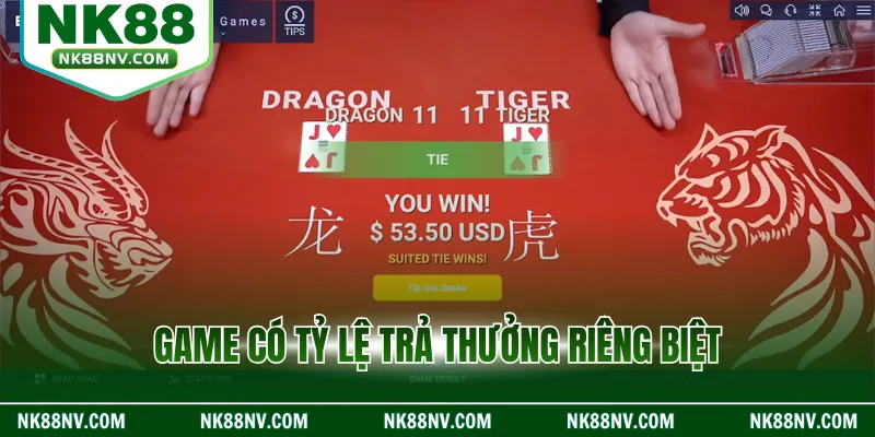 Game có tỷ lệ trả thưởng riêng biệt